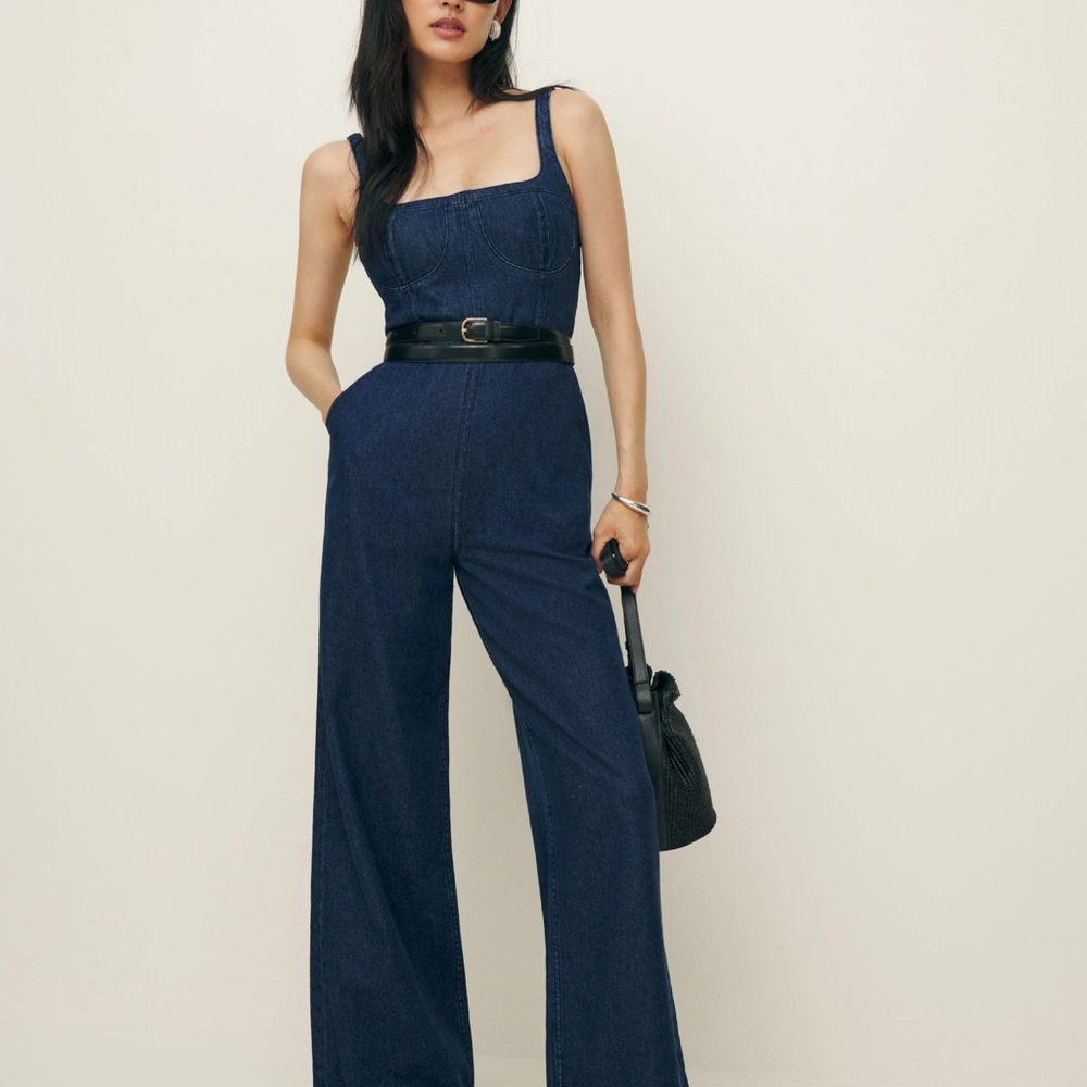 Reformation Melody Denim Jumpsuit/ New Season